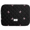 VOSSOT Custodia Tablet 15 Pollici in Nylon Resistente, Design Carino con Fiocco Ricamato Interno Morbido Antishock, Grande Capacità con Doppia Cerniera Protezione per Laptop Perfetta per Scuola Lavoro Viaggi