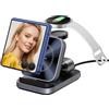 SwanScout Caricatore Wireless per Samsung Z Flip 7/7 FE/6/5/4/3, Stazione di ricarica 3-in-1 per Galaxy Watch 8 Classic/8/Ultra/7/FE/6/5/4, SwanScout 713F (Senza Adattatore)