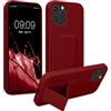kwmobile 1x Custodia Compatibile con Apple iPhone 12 / iPhone 12 PRO - Cover Supporto Dita - Back Case per Smartphone - Protezione Gommata Rosso rabarbaro
