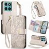 Fertuo Cover per Motorola Moto Edge 60 Fusion/Edge 60 / Edge 60 Pro, Fiori Custodia a Libro Portafoglio Antiurto in Pelle PU Flip Case Interna Silicone con Porta Carte e Chiusura Magnetica, Bianco