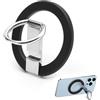 TNSLAND Anello Cellulare Magnetico, Supporto per 360° Rotazione, con Anello in Metallo, Staccabile per iPhone 16 15 14 Pro Max Plus Mini, Telefono Android Nero