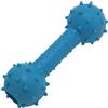 Aerzetix - C68573 - Giocattolo sonoro da masticare per cani a forma di manubri 135mm con punte - giochi di lancio e recupero animali domestici - in gomma e metallo - colore blu