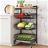 COVAODQ Mensola per Verdure da Cucina, impilabile per Frutta Verdura, Carrello da Cucina, con Ruote bloccabili e Piastra, per Bagno, Cucina, Ufficio(Tavola)