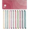 KnitPro Dreamz Single Pointed Needle Set - 11 x 25cm Single Ended Knitting Pin Pairs Dreamz Grande Set, Colour Coded for Beginners, Professionals & Gift Set