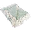 DII Cotone Handloom Slub, a Righe con Twisted Fringe Ringrosso Mint