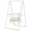 YITAHOME Poltrona sospesa con struttura, carico massimo 150 kg, robusto telaio in acciaio, altalena sospesa con cuscino, 105 x 93 x 160 cm, poltrona sospesa con 2 ganci, per terrazza, balcone e