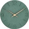 Warminn Orologio da parete grande, silenzioso, senza ticchettio, moderno in legno, verde, senza cornice, digitale, per bambini, esterni, giardino, camera da letto, soggiorno, bagno, cucina, ufficio, doccia