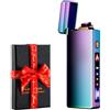 Dachance Accendino elettrico personalizzato regalo antivento ricaricabile USB doppio arco per campeggio regalo di San Valentino