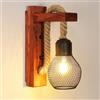 Pheashine Lampada da Parete Vintage Nera E27 in Legno