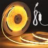 HOTUT Striscia LED COB 3 Metri, Alta Luminosità 360 LED/M, Dimmerabile, Bianco Caldo, CRI>90, Luce per Bar, Feste, TV, Decorazione Camera Letto