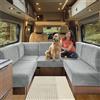 SHUOJIA Fodere per Cuscino per Camper, Jacquard Elasticizzato Copricuscino per Divanolavabili, Coprisedili per Divano, per Carovana RV Roulotte Auto Panca (Light grey,W 60-90cm, D 30-50cm)