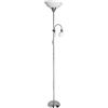Arte Lamp Lampada da Terra Salotto 1 Luce in Materiali Curati Bianco e Argento Piantana Lampada da Terra per Soggiorno Lettura Divano e Relax con Design Accogliente per Angolo Relax