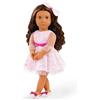 Our Generation - Katia - Bambola fashion da 46 cm - Occhi NoiEnsembleti e capelli castani ondulati - Abito scintillante e accessorio fiocco per capelli - Giocattolo per bambini dai 3 anni in su