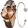 CIVO Orologio Donna Set Pelle: Analogico Elegante Polso Stelle Bracciale Quarzo Regalo