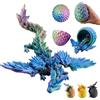 KAHAUS Drago 3D con ali nell'uovo - Figurina decorativa da collezione 20 cm con uovo da 10 cm, drago blu-verde-viola con elemento mobile, Decorazione Fantasy (14+)