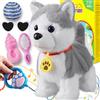 Marsjoy Husky Walking Dog per bambini che abbaia interattivo musicale cucciolo giocattolo robotico per cani ripete quello che dici leccare lingua scodinzolando coda telecomando giocattoli per bambini