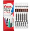 Pentel 4 x Energel 0,7 mm Refill Metal Tip LR7 - Fits Energel Xm, BL77/BL57/BL37 - BROWN