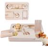 JasCherry Giochi per Criceti 6-in-1 con Alimentazione e Foraggiamento, Accessori per Gabbia in Legno Naturale per Conigli, Porcellini d'India, Gerbilli, Criceti Siriani e Nani(A)