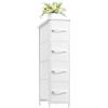 Somdot Cassettiera Camera da Letto in Tessuto, Mobiletto Salvaspazio, Settimino per Soggiorno, Studio, Cameretta, Ingresso, 48P x 20l x 75H (4 Cassetti), Bianco