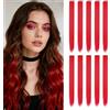 REEKNOKOL Set di 10 extension rosso brillante da 22 pollici, extension clip-in in capelli sintetici per donne e ragazze, ideali per uso quotidiano e feste