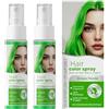 Clawrex Colore temporaneo per capelli, S-pray, 2 lacca per capelli, colore liquido, S-pray, colorata, per Halloween, carnevale, cosplay (verde)