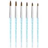 Lokaloka 6 Pezzi Pennelli Unghie Acrilico Professionali, Pennello Nail Art Brush Penna 3D Pennellino Set per Ricostruzione Gel Acrigel Semipermanente Fai da Te