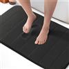 KEPLIN Tappetino da bagno in memory foam, ultra morbido, altamente assorbente, antiscivolo, lavabile in lavatrice, comfort di lusso per pavimenti di casa e bagno (nero, 50 x 80 cm)