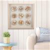 GILDE Quadro Beachhouse quadrato con conchiglia MDF, naturale, strutturato, 60 x 60 x 7 cm