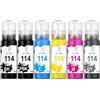 Miss Deer 114 Inchiostro Compatibile con Epson 114 Flacone di Inchiostro Compatible con Epson EcoTank EP ET-8500 ET-8550 Stampante (Nero/Foto Nero/Ciano/Magenta/Giallo/Grigio,6-Pack)
