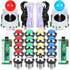 EG STARTS 2 Giocatori Classic Arcade Contest Kit Fai da Te USB Encoder per PC Joystick + Chrome LED Illuminato Pulsante 1 e 2 Giocatori Pulsanti Moneta per Arcade Mame Raspberry Pi 2 3 3B Giochi