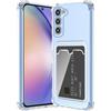 ÁRBOLORO Cover per Samsung Galaxy A55 con Porta Carte, Custodia Portafoglio con Slot per Schede Silicon TPU Trasparente Case Ultra Slim Clear Soft Bumper Anti-Graffio Antiurto Cover Case