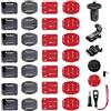 YHTSPORT Supporto Attacchi Adesivo Curvo e Piatto, 36 Pezzi Accessori, Supporti Casco Adesivo per Gopro e altre Action Cam Casco