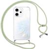 Pnakqil Cover per OPPO Reno 14 F/FS 5G con Cordino, Trasparente Custodia con Laccio Tracolla Cellulare Girocollo Collana Protettiva per Oppo Reno14 FS 6.57 Pollic, Verde