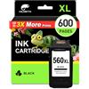 COLORETTO 560 XL Sostituzione Cartuccia d'inchiostro per Canon PG-560XL Compatibile con TS5350 TS7451 TS5352 TS5350a TS5351a TS5352a TS5353 TS7450a TS7451a TS5353a TS5355a Nero