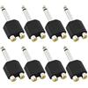 Greluma 8 pezzi Adattatore splitter da spina maschio mono da 6,35 mm a RCA femmina, jack TS da 1/4 a presa RCA doppia femmina