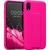 kwmobile 1x Custodia Compatibile con Apple iPhone XR - Cover Supporto Dita - Back Case per Smartphone - Protezione Gommata rosa shocking