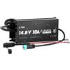 LiTime 14.6V 10A Caricabatteria LiFePO4 Impermeabile IP67, Caricabatteria AC-DC al Litio LiFePO4 con Funzione di Carica Intelligente a 0V, Indicatore LED