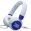 JBL Junior 320 Cuffie On-Ear con Filo per Bambini, Microfono Integrato, Safe Sound, Limitatore del Volume, Cuscinetti Morbidi e Spessi 12 mm, Set Adesivi, Design Portatile Pieghevole, Blu