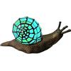 Bieye L30975 Lampada da tavolo decorativa in vetro colorato in stile Tiffany a forma di lumaca di terra per la decorazione della casa (Ciano, 10 P x 5L x 5A)