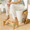DEANIC Sgabello per Adulti 100% in Bambù Naturale, Pieghevole Pedana Fisiologica per WC con Cuscinetti Antiscivolo, per Alleviare Stitichezza e Gonfiore