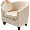 Highdi Copripoltrona 1 posto Elasticizzato Tessuto Jacquard Beige Coprisedie, 2 Pezzi Chesterfield Fodere per Poltrona da Cocktail Antiscivolo per Bar Cameretta Club Copri Sedia Soggiorno