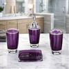 Fingey, set di 4 accessori da bagno in ceramica dal design moderno, con portasapone, portaspazzolino, dispenser di sapone e bicchiere per risciacquare Purple
