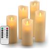 OSHINE Candele LED, Candele batteria -Natale Senza Fiamma Candele Decorative: Classiche Candele Cilindriche in Vera Cera da 5.5",6", 6.5", 7" e 8" con Fiamma LED in Movimento e Telecomando da Timer