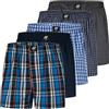City Life Boxer da uomo, confezione da 5 pezzi, 100% cotone, boxer desortati, traspiranti e comodi, design 1, XL