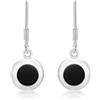Tuscany Silver Orecchini pendenti tondi 10 x 26 mm con onice nero in argento sterling per donna