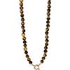 Purelei Tiger's Eye - Collana con ciondolo a forma di occhio di tigre, in acciaio inox placcato oro, con occhio di tigre, regolabile da 40 a 45 cm, coraggio e protezione, collana da donna oro/argento
