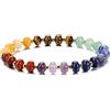 JSDDE Braccialetto con 7 chakra, perle e bracciale in pietra naturale, pietra preziosa, donna, ragazza, mamma, regalo di compleanno, Natale, protezione portafortuna, chakra, yoga, Taglia unica, Pietra