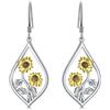 VONALA Sterling Silver Sunflower Daisy Tulip Scottish Thistle Earrings Flower Floral Dangle Drop Charm Earrings Jewellery Gifts for Women