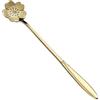 Tomotato Cucchiaio da Dessert, 18cm Cucchiaio da Caffè a Fiore, Acciaio Inossidabile Dorato, Manico Lungo, Sakura
