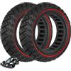 VOLOHAS Pneumatici completi 70/75-6,5 per Segway Ninebot Gokart Pro 2, pneumatici di ricambio in gomma piena, antiscivolo, antiforatura (rosso, 2 pezzi)